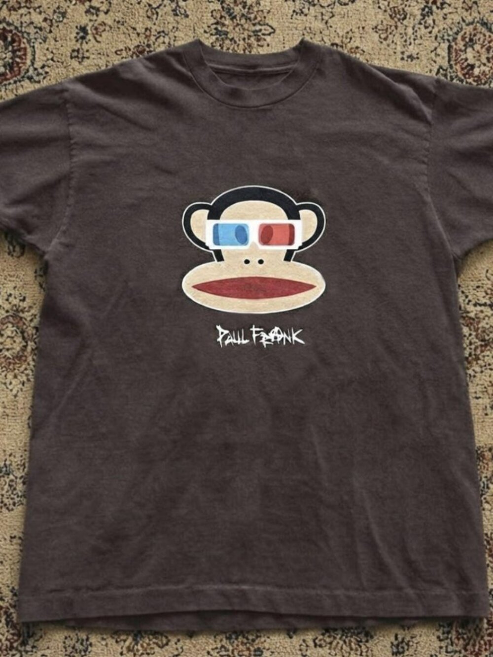 Brown Paul Frank glasses graphic t-shirt